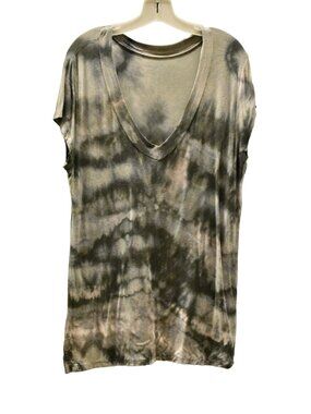 Women's Merona Greenish Custom Bleach Dye V-neck T-shirt Size XL